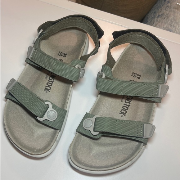 Birkenstock Women's Kalahari Birko-Flor Sandals khaki green size 8 - Picture 3 of 14